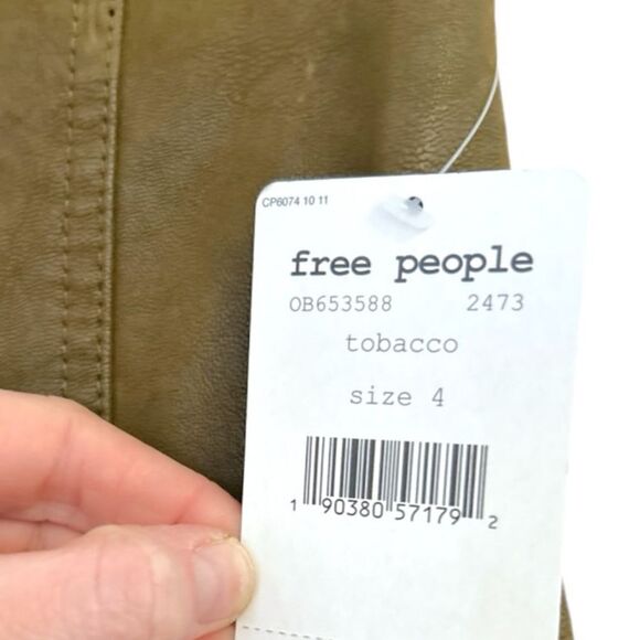 Free People Tobacco Brown Modern Femme Vegan Suede Mini Skirt, Size 4, NWT - Picture 4 of 9